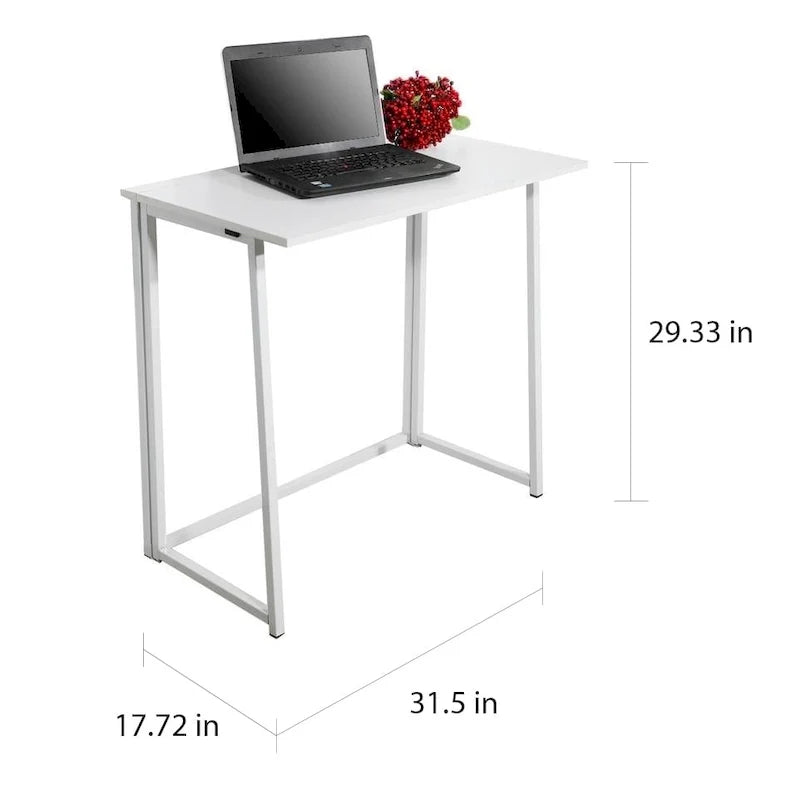 Porch & Den Elliott Folding Writing Desk - Versatile PC Office Table 7