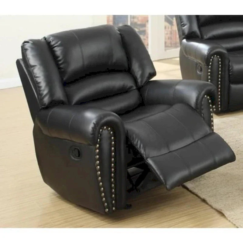 Comfort Plus Black Bonded Leather & Plywood Recliner/Glider 1