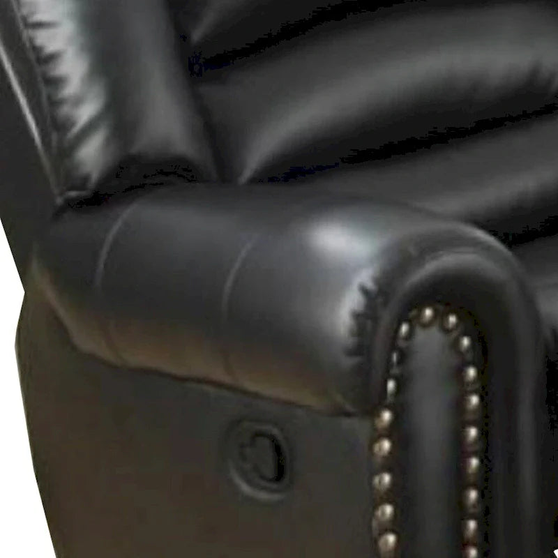Comfort Plus Black Bonded Leather & Plywood Recliner/Glider 2