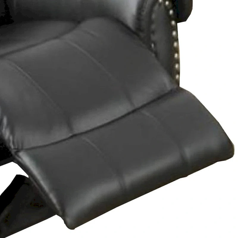 Comfort Plus Black Bonded Leather & Plywood Recliner/Glider 3