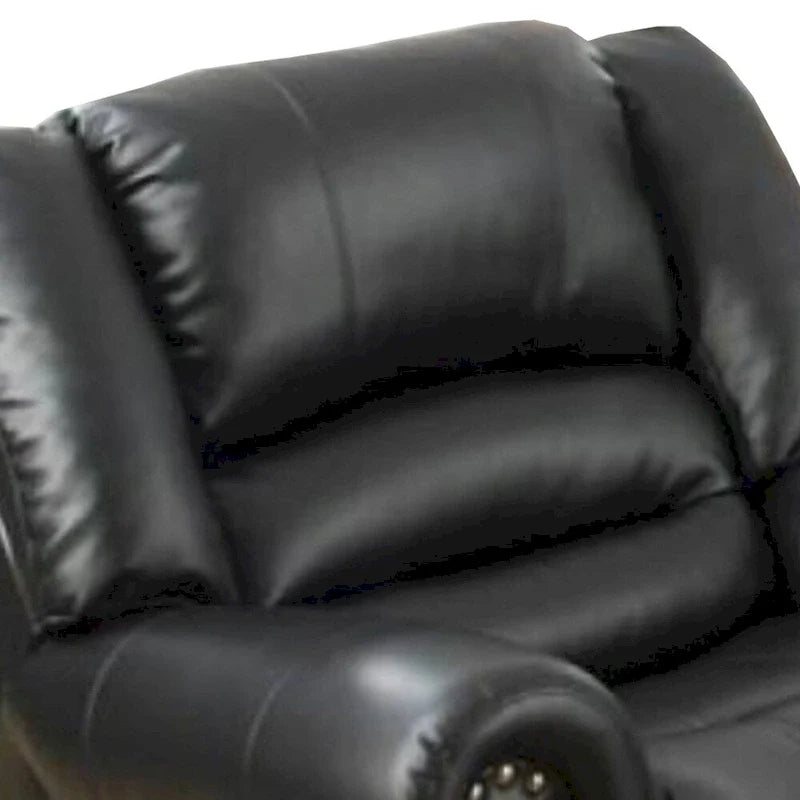 Comfort Plus Black Bonded Leather & Plywood Recliner/Glider 4