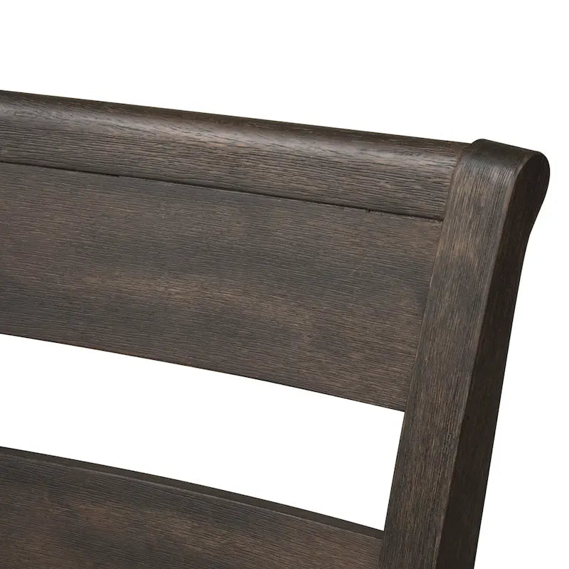 7-Piece Trestle Table Set with Double Bridge in Dark Chestnut 11