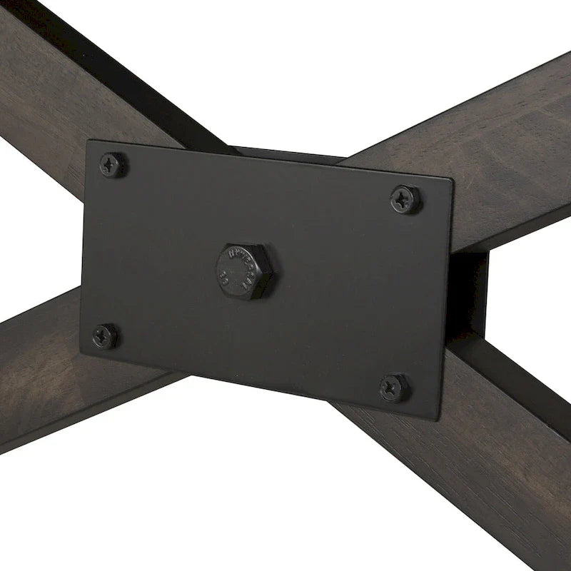 7-Piece Trestle Table Set with Double Bridge in Dark Chestnut 18