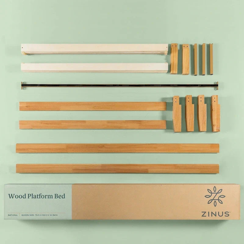Zinus Priage 14-Inch Solid Wood Platform Bed in Natural Finish 7
