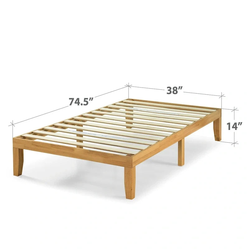 Zinus Priage 14-Inch Solid Wood Platform Bed in Natural Finish 10