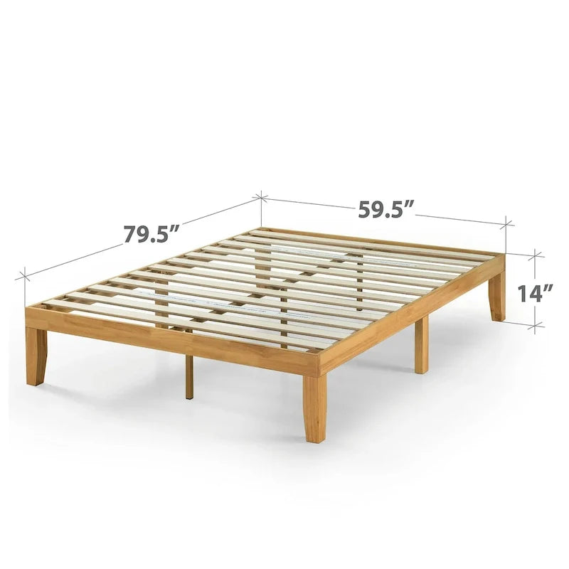 Zinus Priage 14-Inch Solid Wood Platform Bed in Natural Finish 12