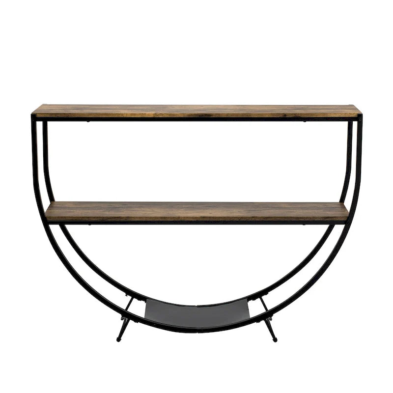 Merax Rustic Industrial Demilune Console Table 3