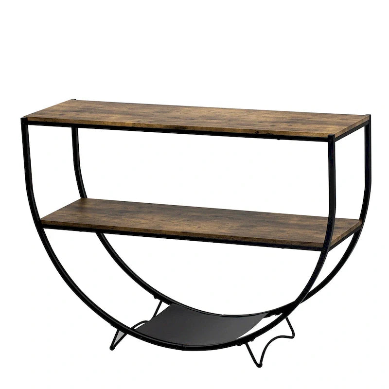 Merax Rustic Industrial Demilune Console Table 4