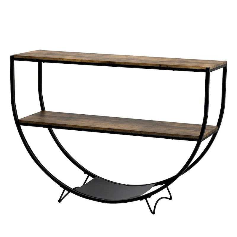 Merax Rustic Industrial Demilune Console Table 5