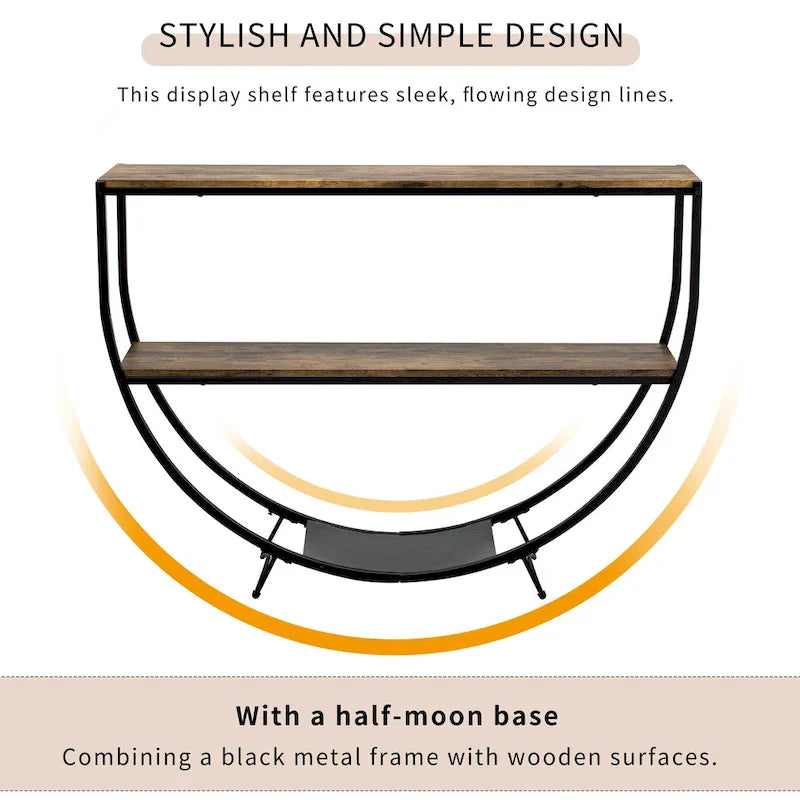 Merax Rustic Industrial Demilune Console Table 8