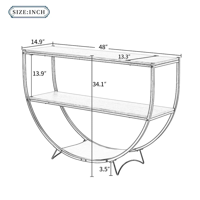 Merax Rustic Industrial Demilune Console Table 10