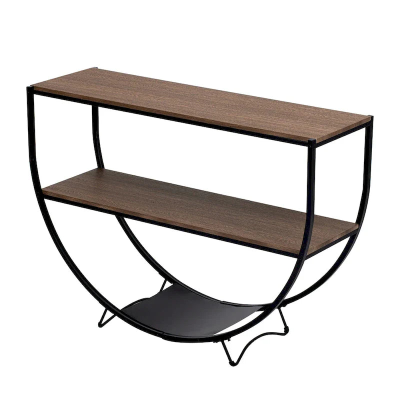 Merax Rustic Industrial Demilune Console Table 13