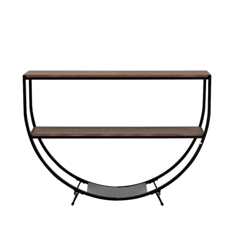 Merax Rustic Industrial Demilune Console Table 14