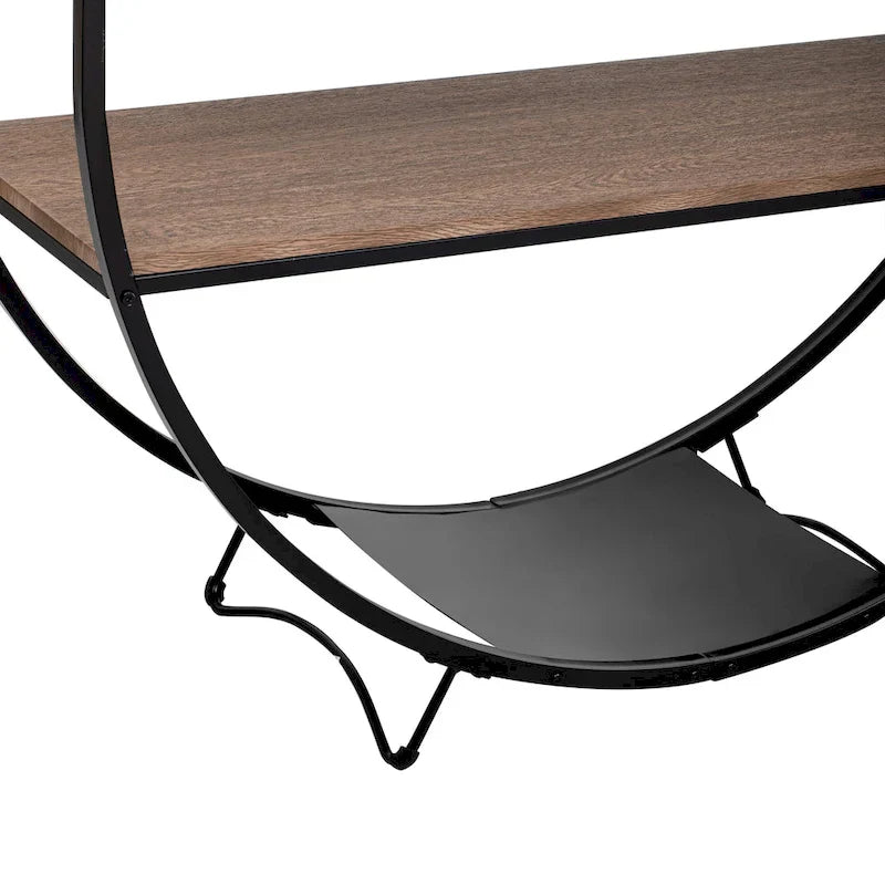 Merax Rustic Industrial Demilune Console Table 16