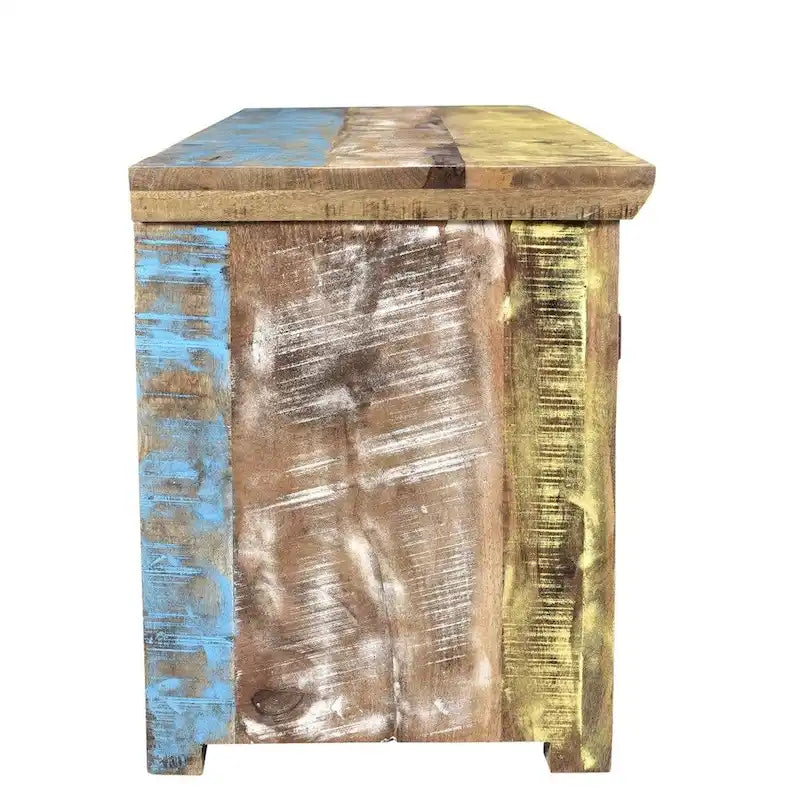 Handcrafted Solid Mango Wood TV Console from India - 60" x 18" x 22" 4