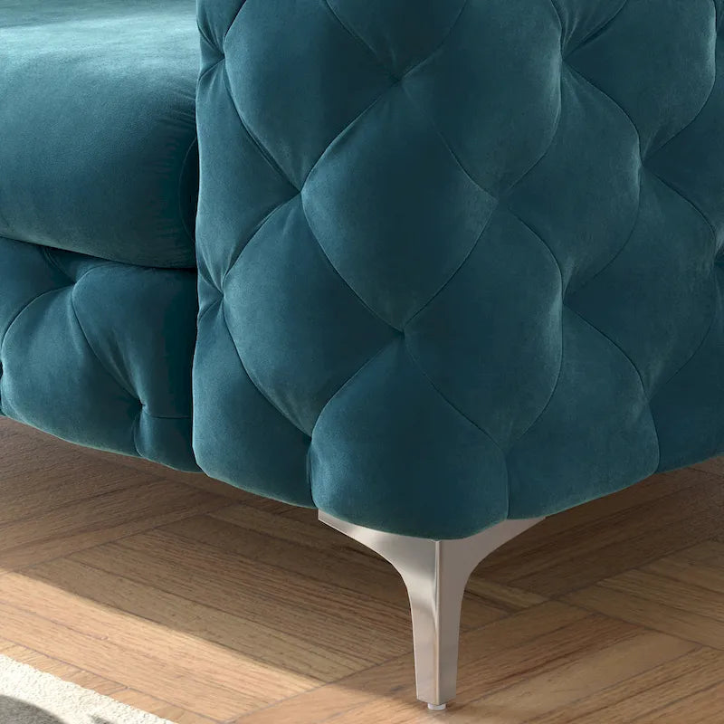 Corvus Aosta Tufted Velvet Chesterfield Lounge Chair 7