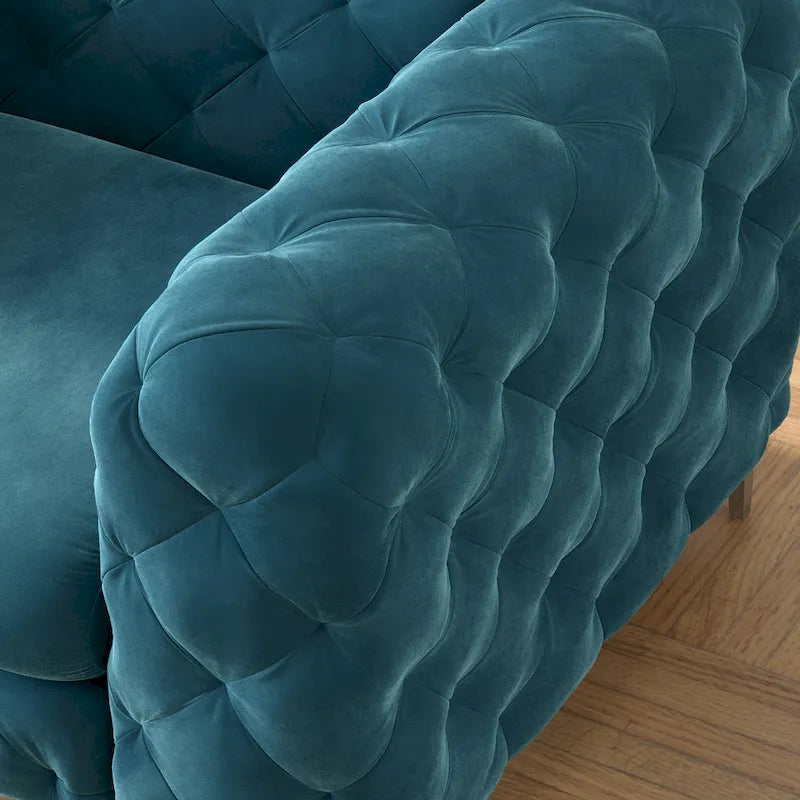 Corvus Aosta Tufted Velvet Chesterfield Lounge Chair 8