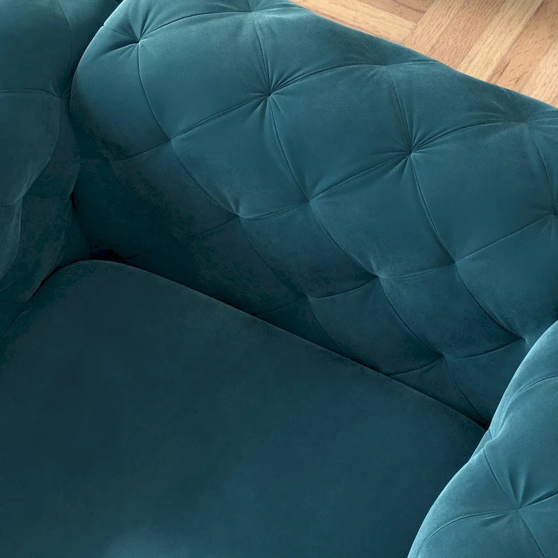 Corvus Aosta Tufted Velvet Chesterfield Lounge Chair 9