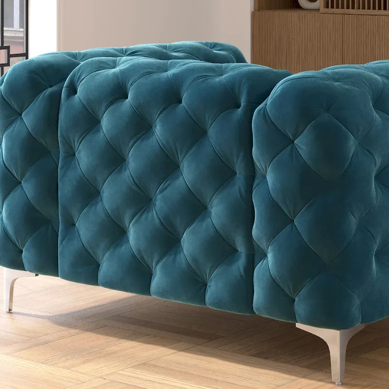 Corvus Aosta Tufted Velvet Chesterfield Lounge Chair 10