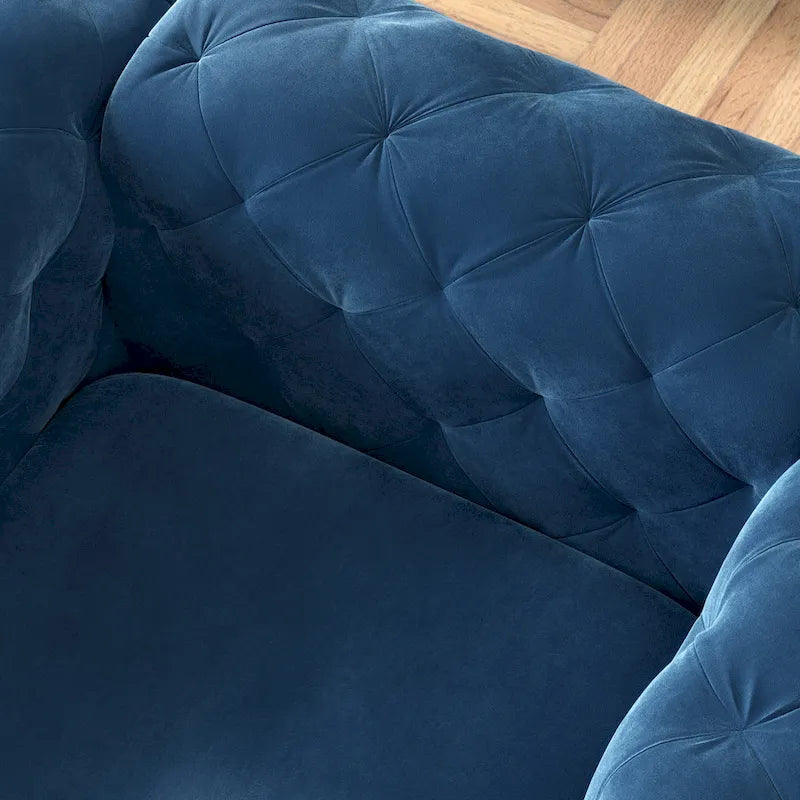 Corvus Aosta Tufted Velvet Chesterfield Lounge Chair 15