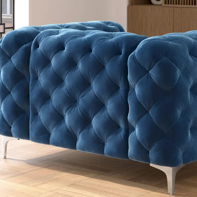 Corvus Aosta Tufted Velvet Chesterfield Lounge Chair 16