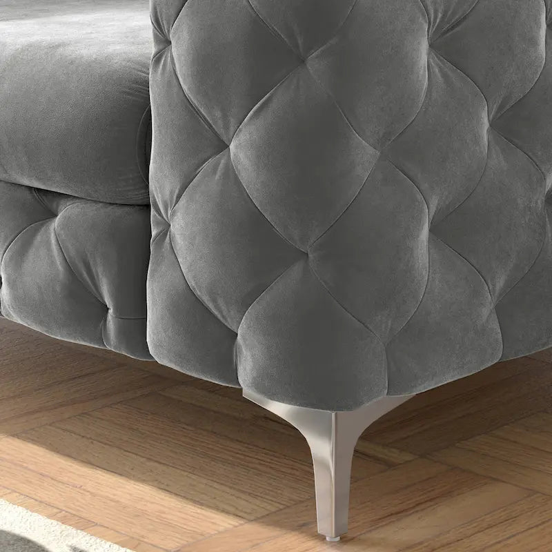 Corvus Aosta Tufted Velvet Chesterfield Lounge Chair 19