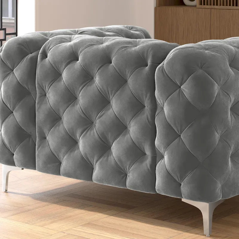 Corvus Aosta Tufted Velvet Chesterfield Lounge Chair 22