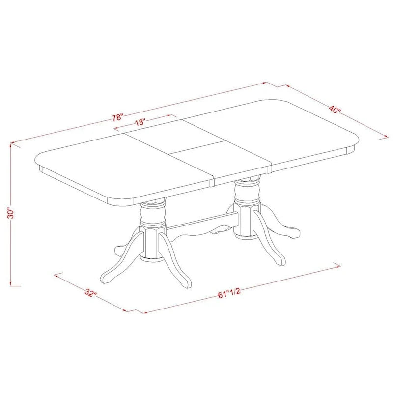 East West Furniture 9-Piece Saddle Brown Kitchen Dining Set - Rectangular Table with 8 Chairs (Various Seat Options) 7