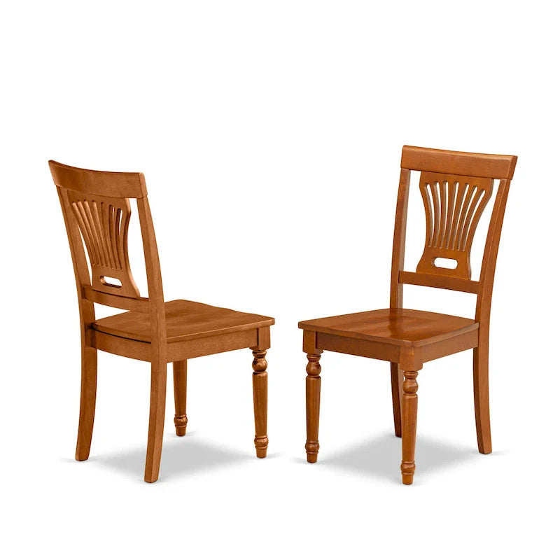 East West Furniture 9-Piece Saddle Brown Kitchen Dining Set - Rectangular Table with 8 Chairs (Various Seat Options) 10