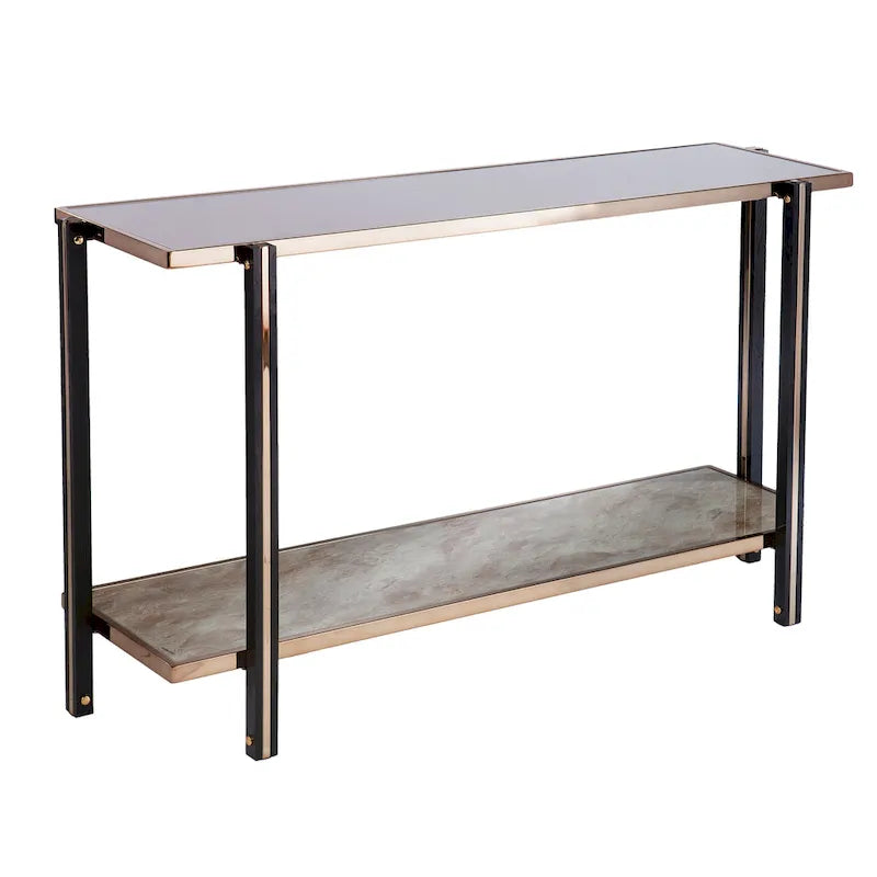 Thornberry Transitional Champagne Metal Console Table by SEI Furniture 3