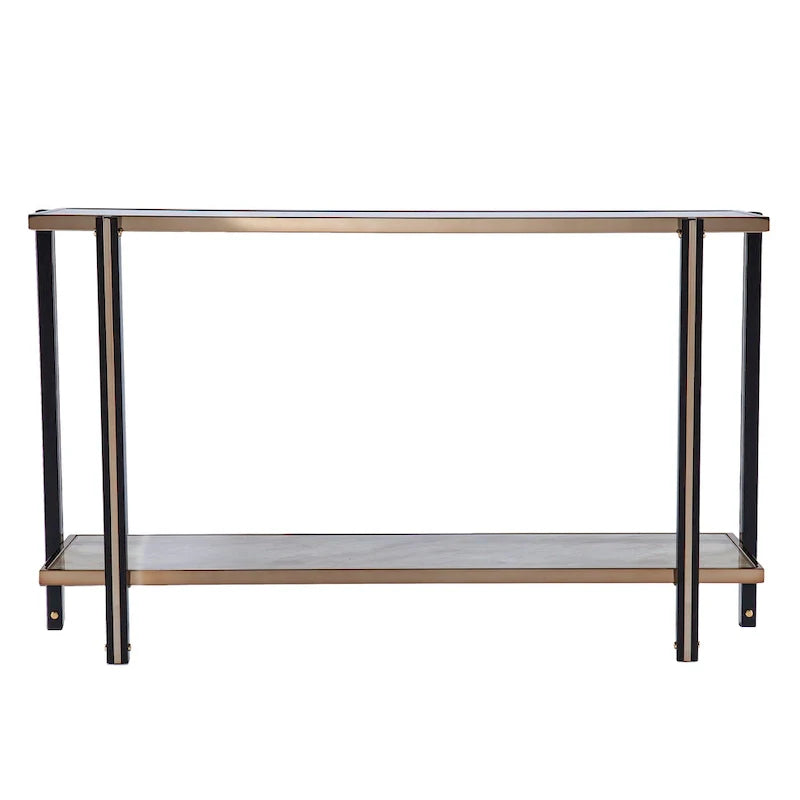Thornberry Transitional Champagne Metal Console Table by SEI Furniture 4