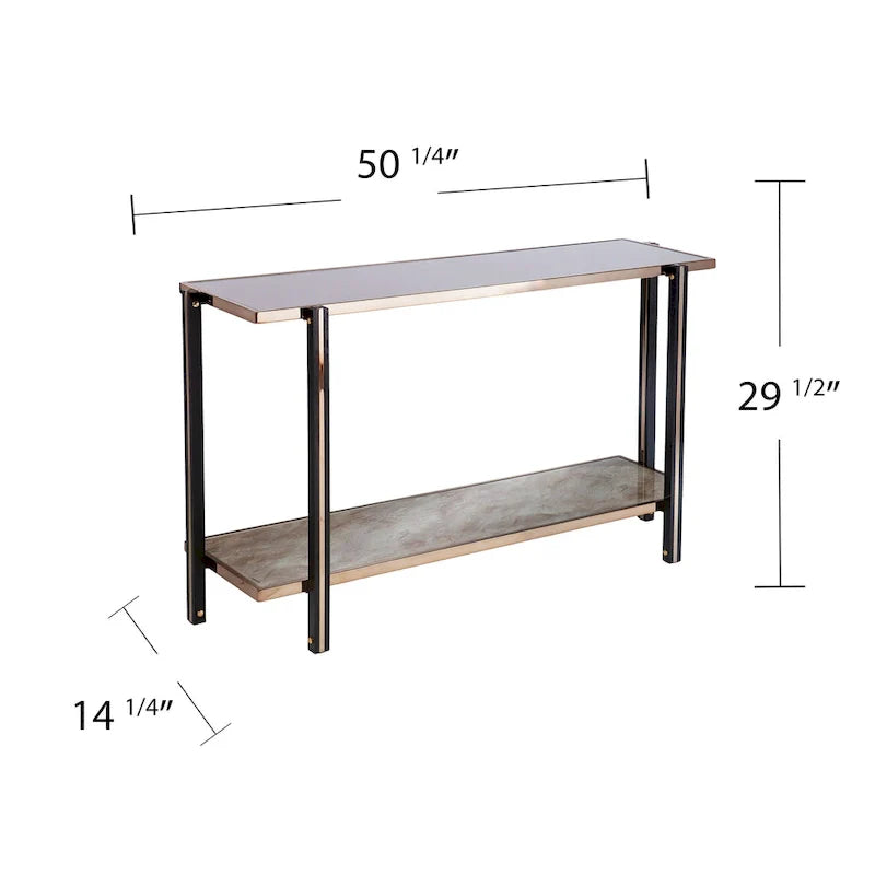 Thornberry Transitional Champagne Metal Console Table by SEI Furniture 7