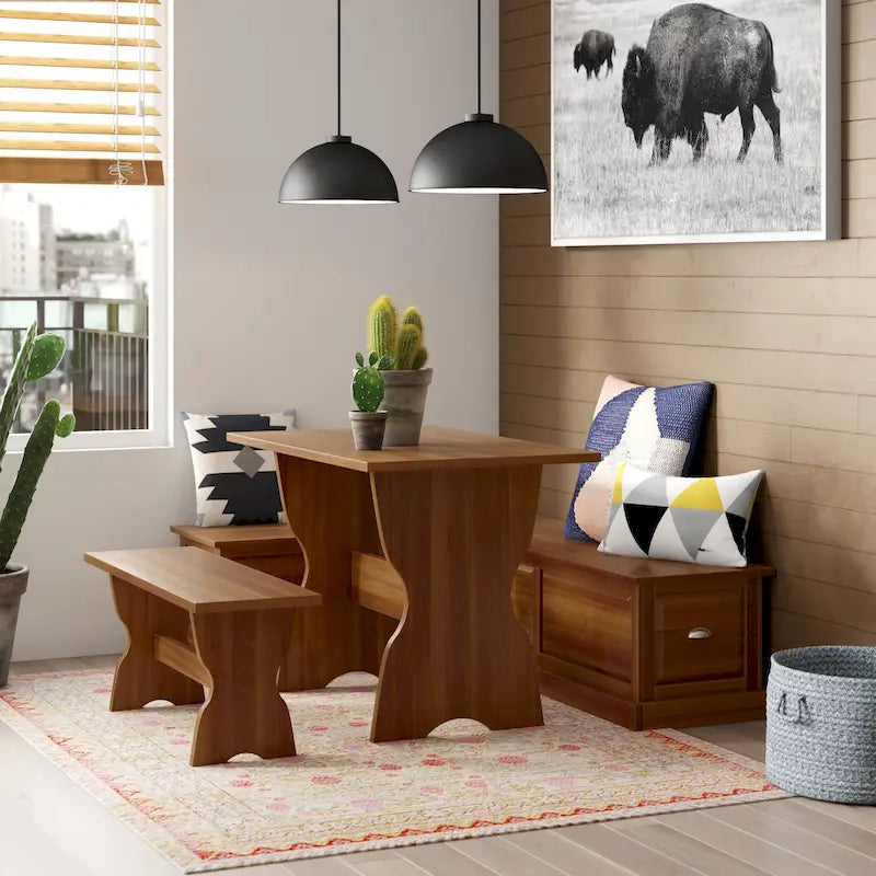 Ame Walnut Backless Nook Table Collection 12