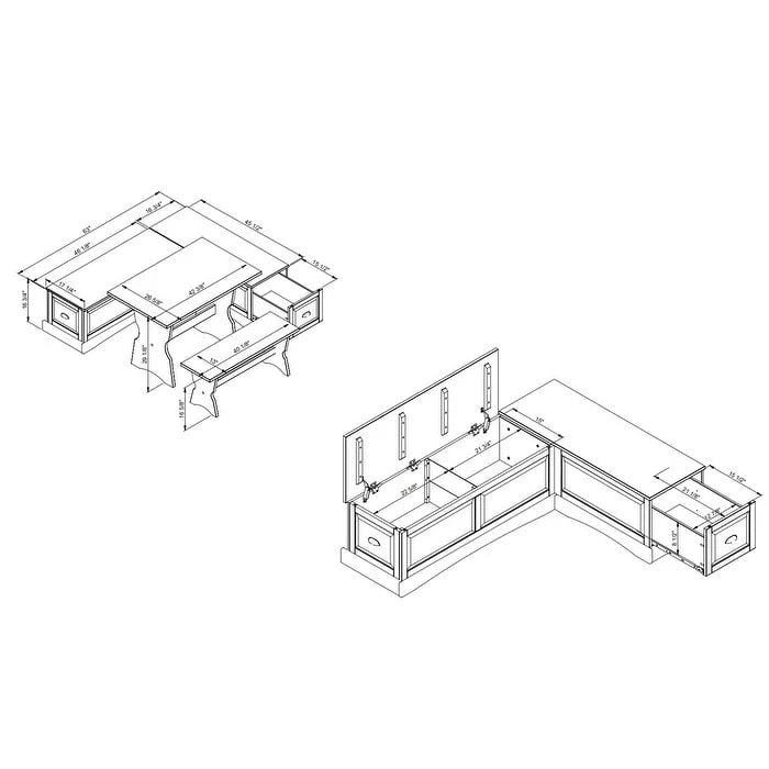 Ame Walnut Backless Nook Table Collection 2