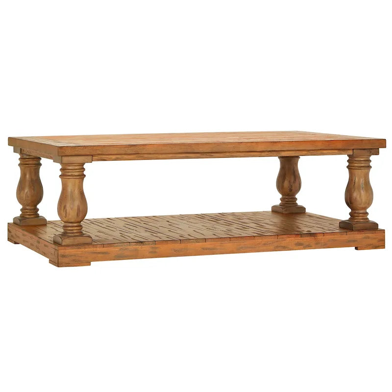 iNSPIRE Q Artisan Edmaire 55-Inch Light Natural Baluster Coffee Table 2