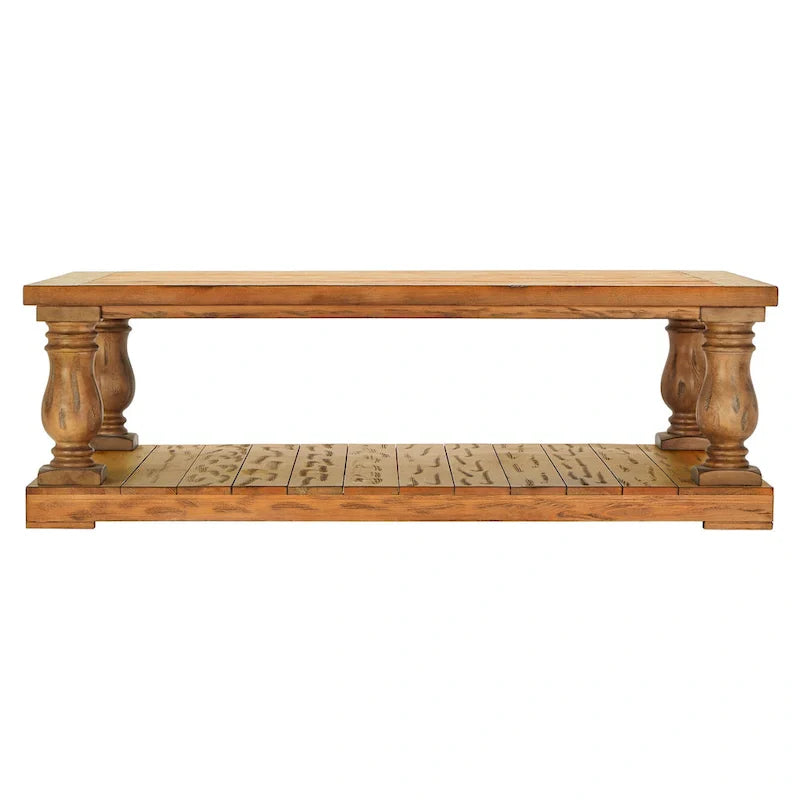 iNSPIRE Q Artisan Edmaire 55-Inch Light Natural Baluster Coffee Table 3