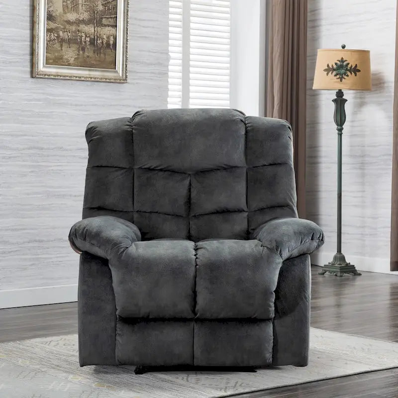 Fabric Recliner and Single Sofa with Manual Recline Feature 2