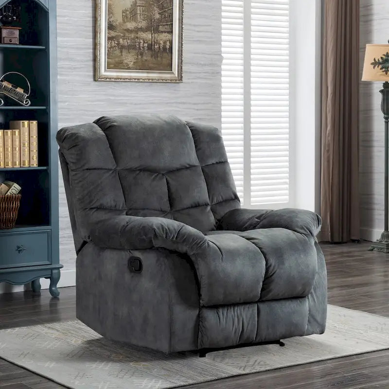 Fabric Recliner and Single Sofa with Manual Recline Feature 3