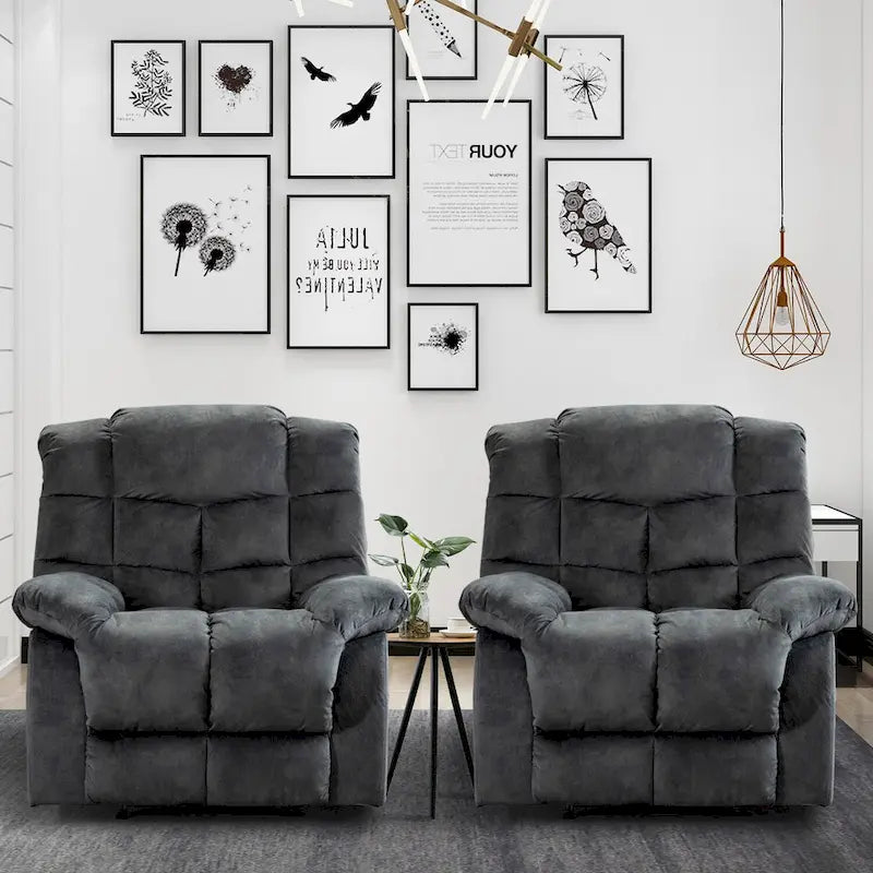 Fabric Recliner and Single Sofa with Manual Recline Feature 5