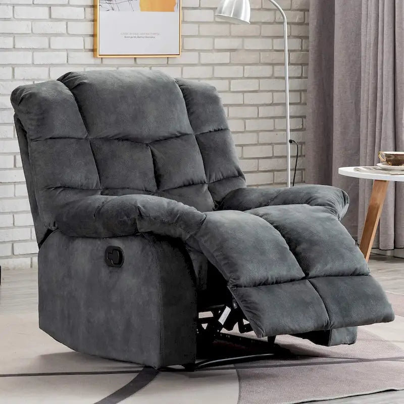 Fabric Recliner and Single Sofa with Manual Recline Feature 6