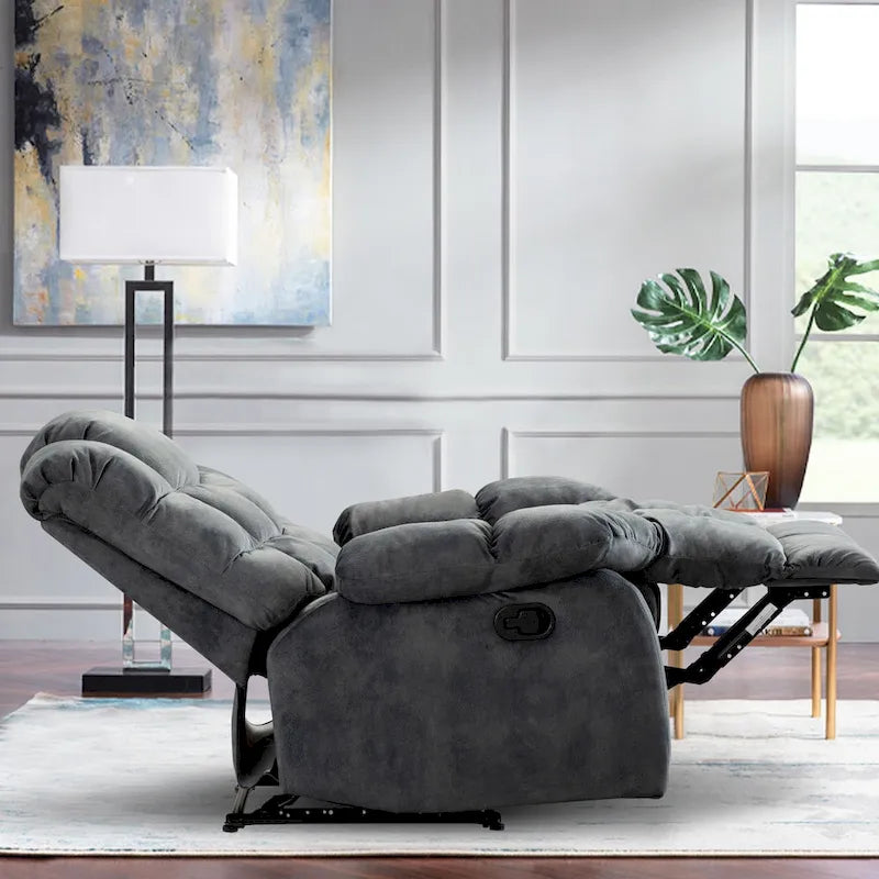 Fabric Recliner and Single Sofa with Manual Recline Feature 7
