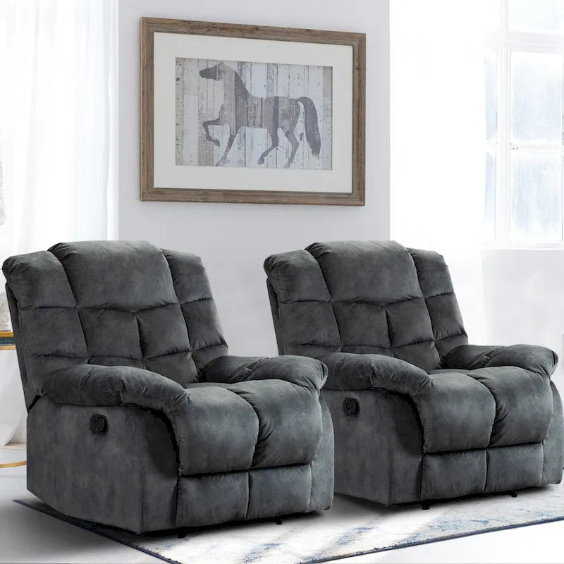 Fabric Recliner and Single Sofa with Manual Recline Feature 10