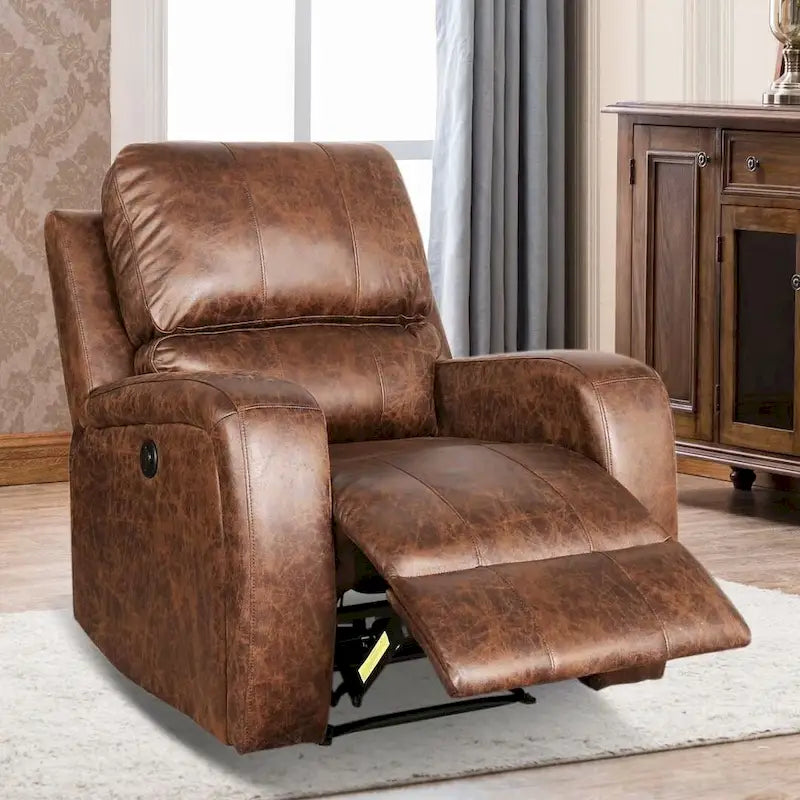 Fabric Recliner and Single Sofa with Manual Recline Feature 22