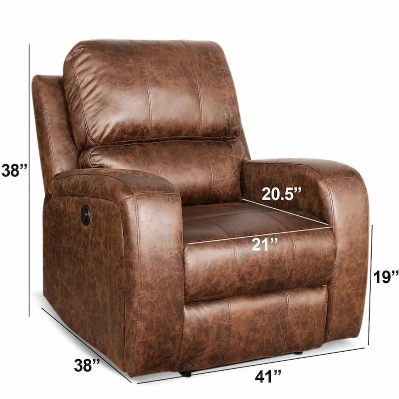 Fabric Recliner and Single Sofa with Manual Recline Feature 28