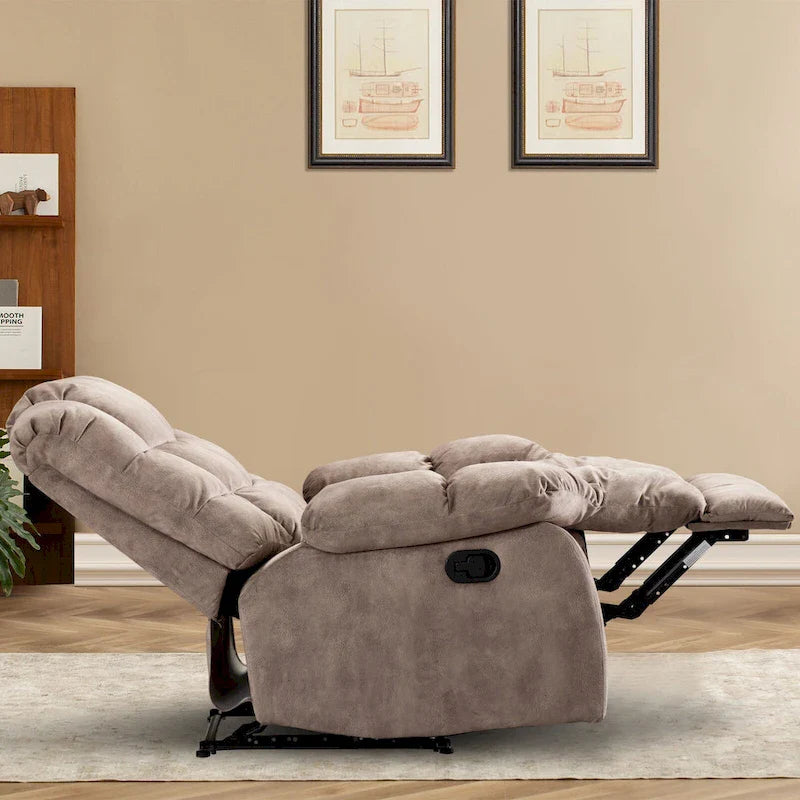 Fabric Recliner and Single Sofa with Manual Recline Feature 31