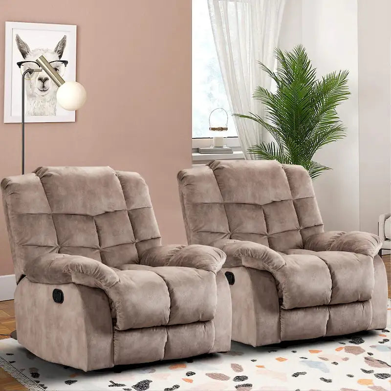Fabric Recliner and Single Sofa with Manual Recline Feature 32