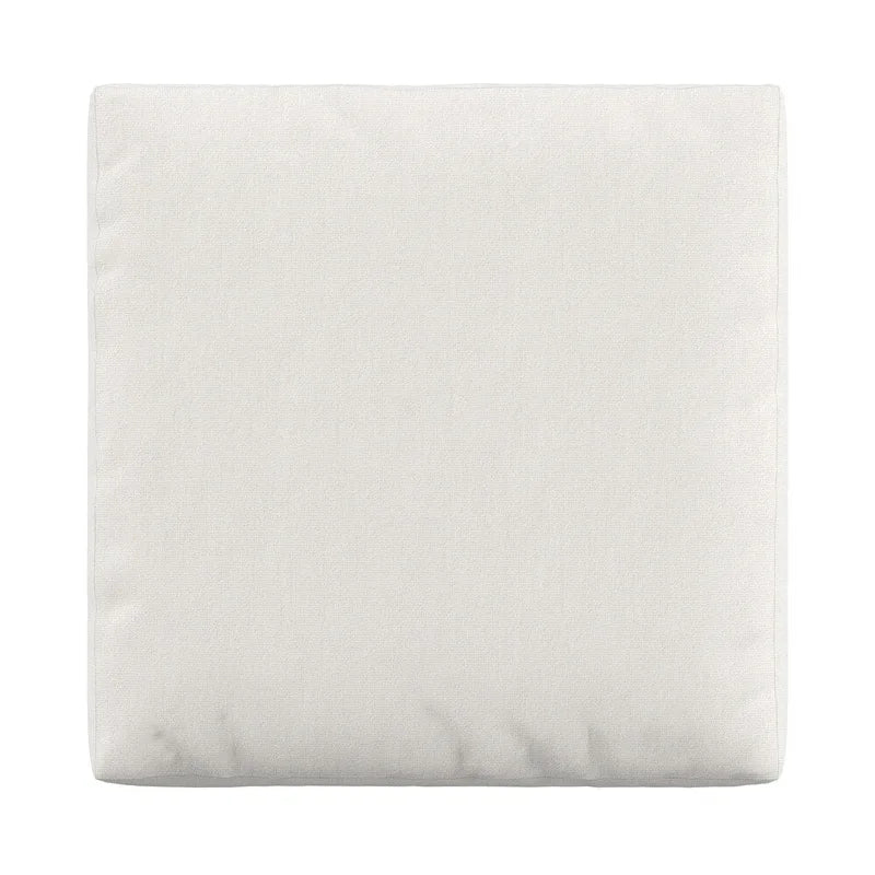 iNSPIRE Q Artisan White Cotton Fabric Down-Filled Ottoman - Lion Design 4