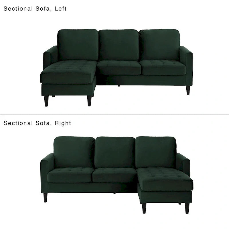 CosmoLiving by Cosmopolitan Strummer Reversible Velvet Sectional Sofa 15
