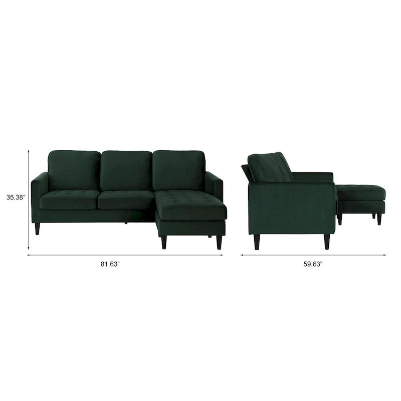 CosmoLiving by Cosmopolitan Strummer Reversible Velvet Sectional Sofa 16
