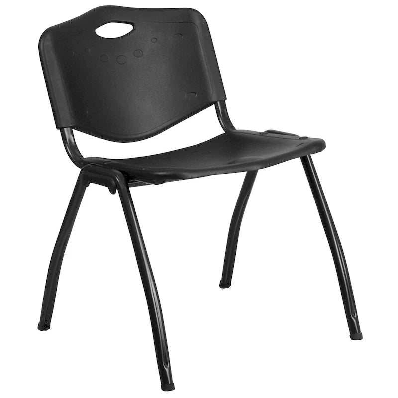 880 lb. Capacity Heavy-Duty Plastic Stackable Chair with Carrying Handle 4